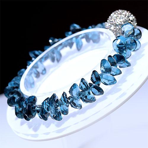 K1854-8〕高品質 宝石ルースカット ロンドンブルートパーズ Topaz ペア 
