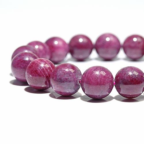 K1931-1〕約12mm 天然ルビー Ruby ブレスレット コランダム 紅玉 
