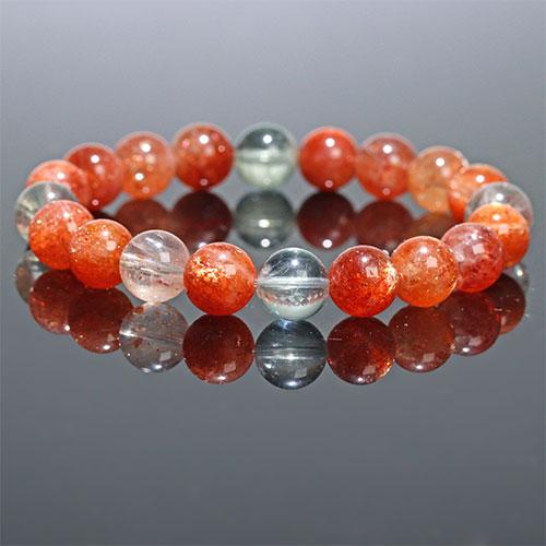 K1960-13〕約10mm アルーシャサンストーン ブレスレット SunStone 