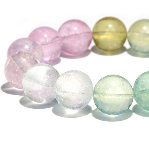 K1991-2〕高品質 透明 約15mm ミックスベリル ブレスレットBeryl 緑 