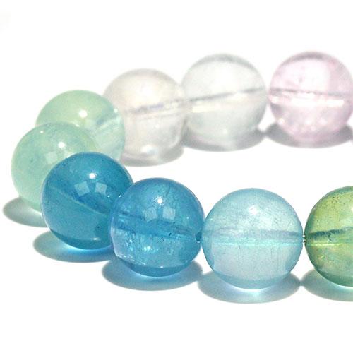 K1991-3〕高品質 透明 約15mm ミックスベリル ブレスレットBeryl 緑 
