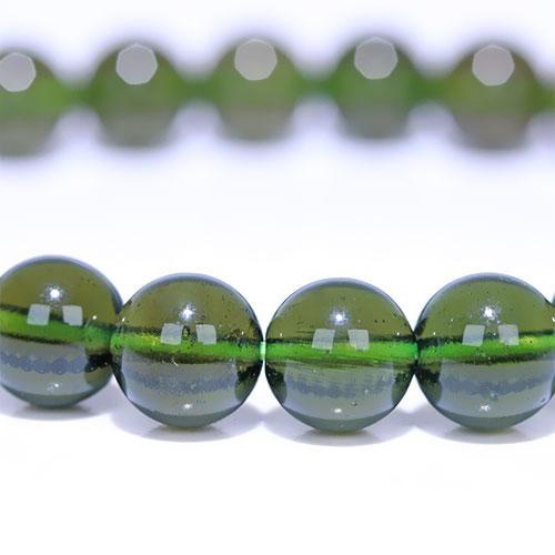 〔K2029-2〕トップグレード 約7.4mm チェコ産 天然モルダバイト Moldavite ブレスレット_2