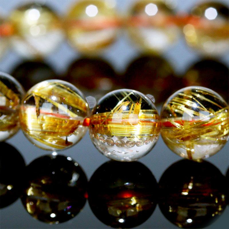 K2034-1〕約12mm 最高品質 タイチンルチルクォーツ ブレスレット Titin