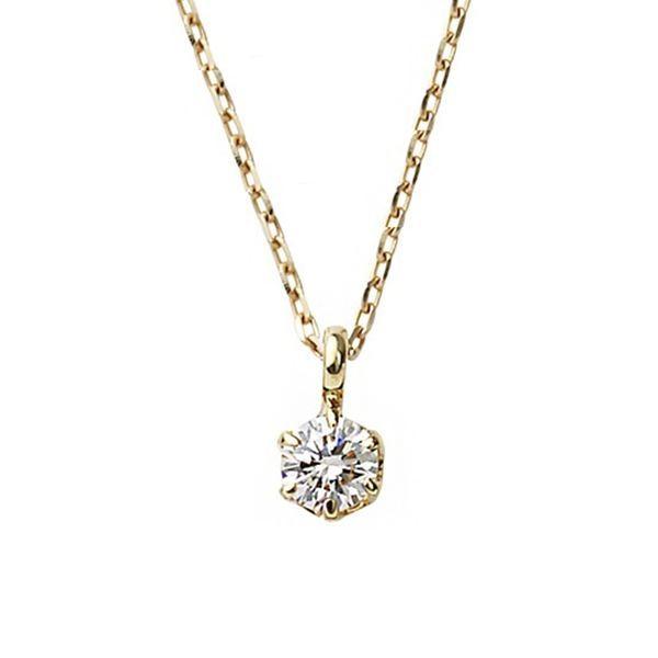 ダイヤモンド ネックレス 一粒 K18 ピンクゴールド 0.1ct ダイヤ 