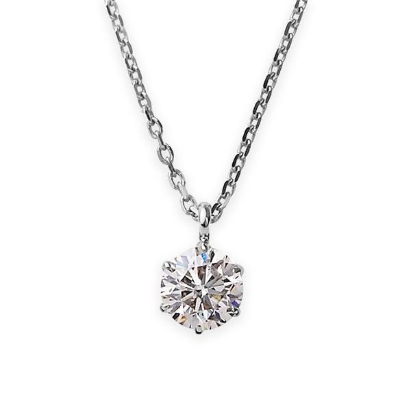 〔鑑定書付〕 ダイヤモンドペンダント/ネックレス 一粒 プラチナ Pt900 0.2ct ダイヤネックレス 6本爪 Kカラー I1クラス Poor 中央宝石研究所ソーティング済み