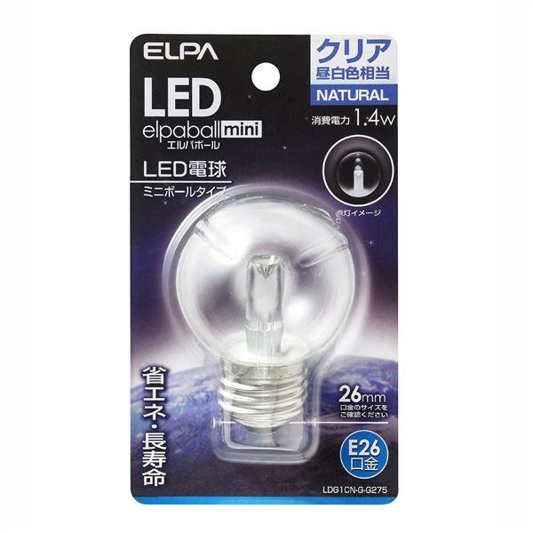 （まとめ） ELPA LED装飾電球 ミニボール球形 E26 G50 クリア昼白色 LDG1CN-G-G275 〔×5セット〕