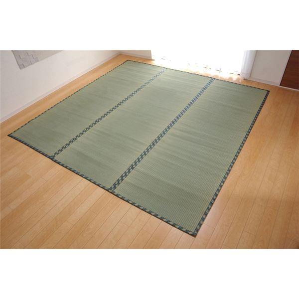 い草 上敷き/ラグマット 〔糸引織 六一間6畳 約277×370cm〕 抗菌 防臭 調湿 日本製 減農薬栽培 熊本県八代産イ草使用〔代引不可〕