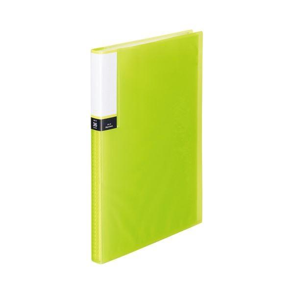 （まとめ） TANOSEE クリアブック（透明表紙） A4タテ 36ポケット 背幅20mm グリーン 1セット（10冊） 〔×3セット〕