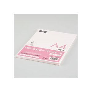 （まとめ） TANOSEE αエコカラーペーパーII A4 ライトピンク 少枚数パック 1冊（100枚） 〔×15セット〕