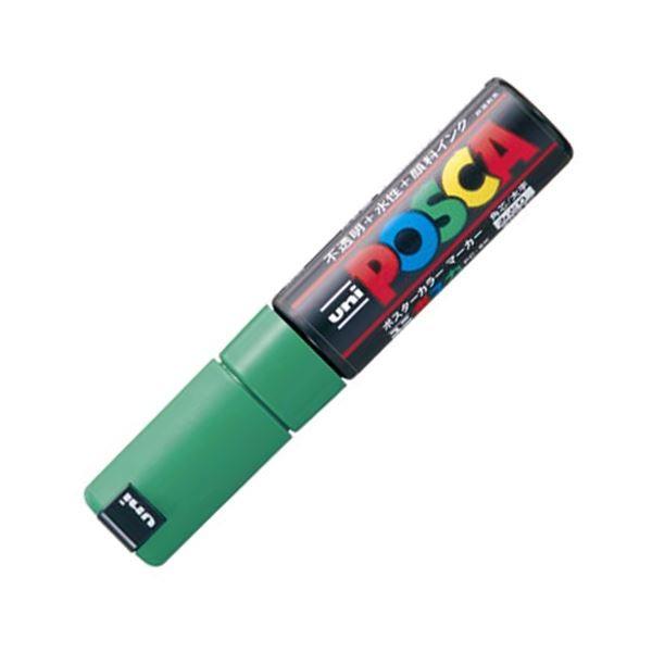 （まとめ） 三菱鉛筆 水性マーカー ポスカ 太字角芯 緑 PC8K.6 1本 〔×20セット〕