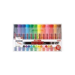 (業務用20セット) 三菱鉛筆 水性ペン/プロッキー 〔太字/細字両用 12色セット〕 詰め替えタイプ 水性顔料インク PM150TR12CN