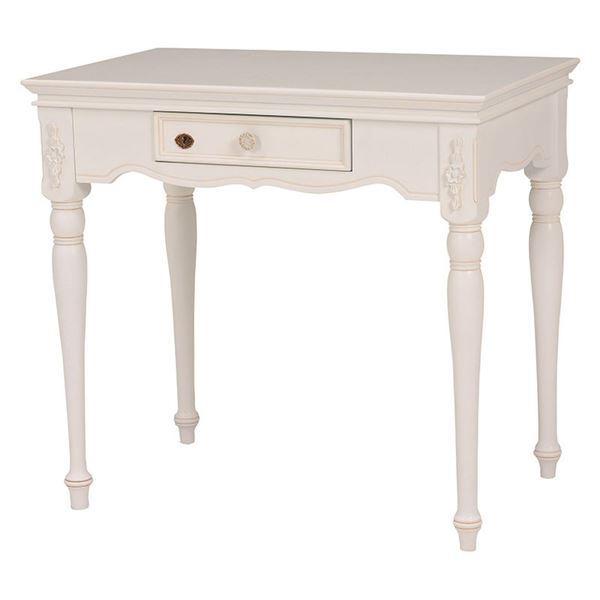 センターテーブル 幅80cm 木製 鍵付き 引き出し 姫系 ワークデスク リビング ダイニング インテリア家具〔代引不可〕