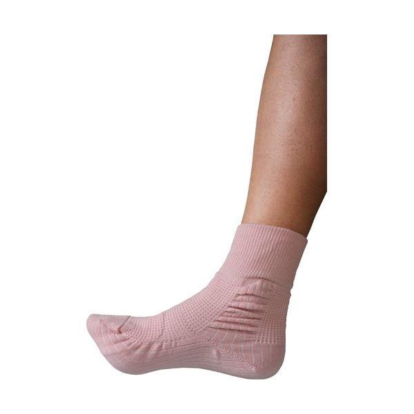 （まとめ） 蘭花 転倒予防靴下アガルーノ ピンク23-24cm〔×2セット〕