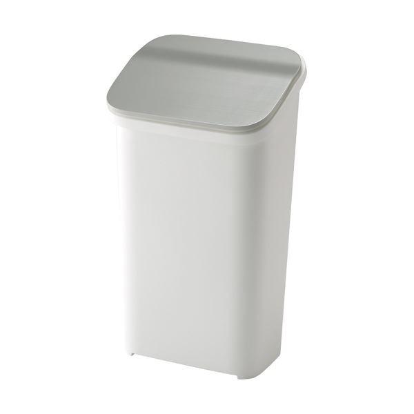 〔6セット〕 シンプル ダストボックス/ゴミ箱 〔メタル 19L〕 プッシュ 『スムース』〔代引不可〕