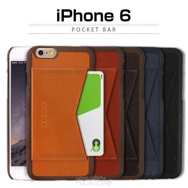 激安通販  Layblock iPhone ブラック Bar Pocket Leather 6 iPhone用ケース