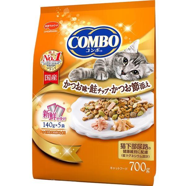 〔まとめ〕 キャットフード ペットフード コンボ キャット かつお味・鮭チップ・かつお節添え 700g 12セット 猫用品 ペット用品〔代引不可〕(10062円)