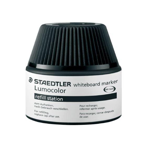 （まとめ）ステッドラー ルモカラーボードマーカーインク ブラック〔×30セット〕