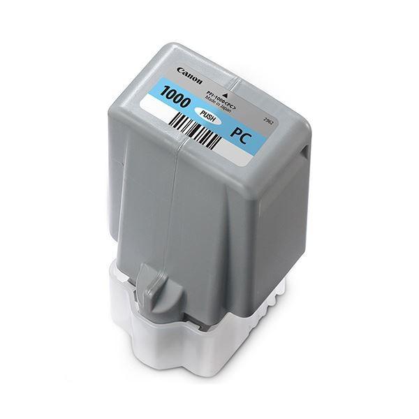 (まとめ）キヤノン インクタンクPFI-1000PC フォトシアン 80ml 0550C004 1個〔×3セット〕
