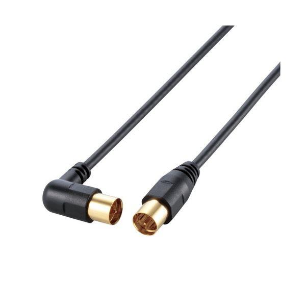 (まとめ) エレコム アンテナケーブルL型-ストレート 3m ブラック AV-ATLS30BK 1本 〔×10セット〕