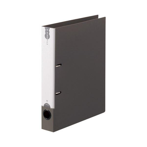 (まとめ) TANOSEE Dリングファイル（PP表紙） A4タテ 2穴 250枚収容 背幅43mm ダークグレー 1冊 〔×30セット〕