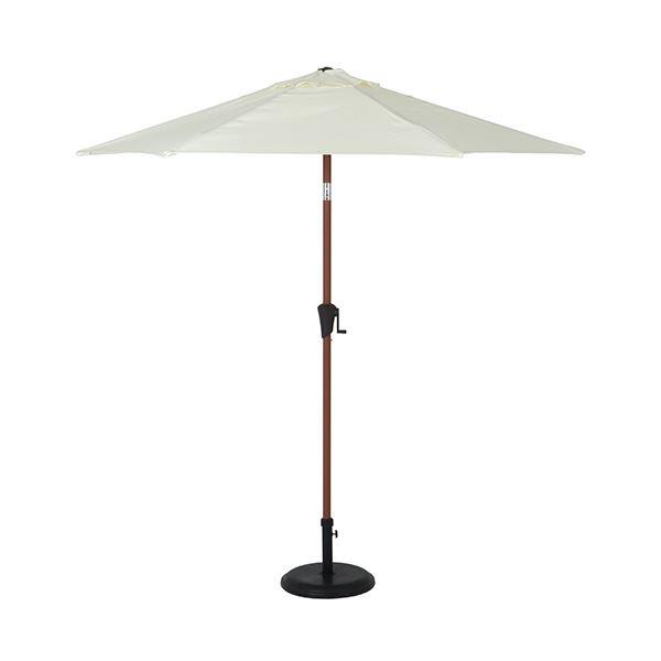 楽天1位 アルミパラソル ガーデン用品 木目 アイボリー クランク式 日除け 簡単開閉 新着商品 Cih Dev Humbird Com