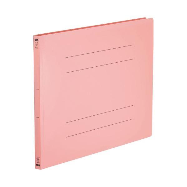 （まとめ）TANOSEE フラットファイル（再生PP）A3ヨコ 150枚収容 背幅18mm ピンク 1パック（5冊）〔×5セット〕