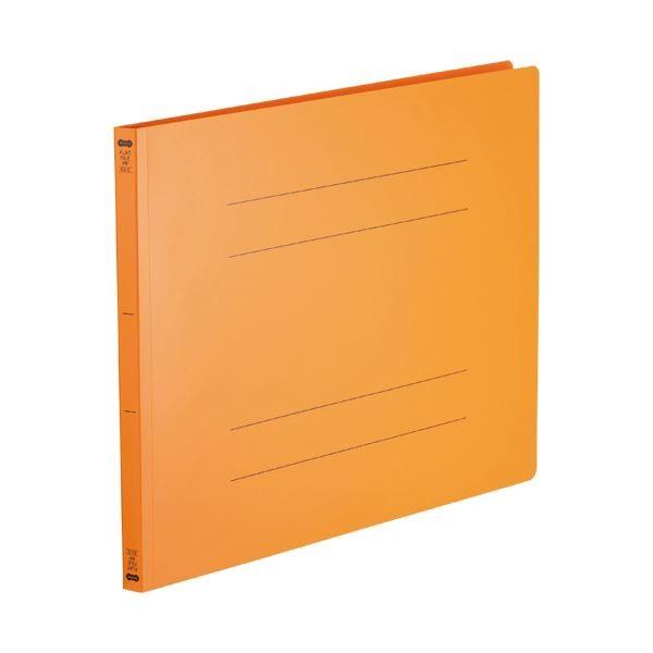 （まとめ）TANOSEE フラットファイル（再生PP）A3ヨコ 150枚収容 背幅18mm オレンジ 1パック（5冊）〔×5セット〕