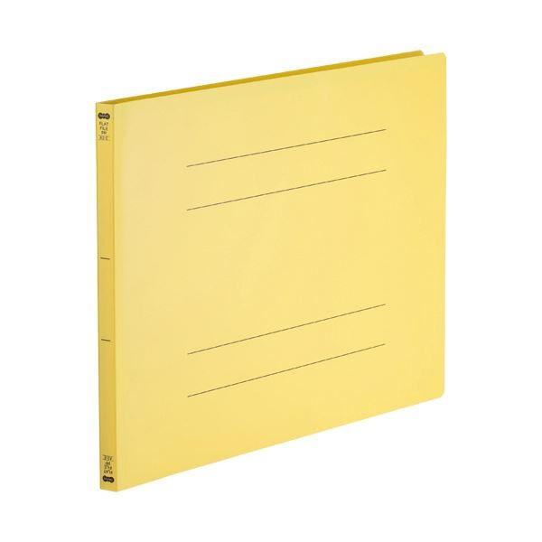 （まとめ）TANOSEE フラットファイル（再生PP）A3ヨコ 150枚収容 背幅18mm イエロー 1パック（5冊）〔×5セット〕