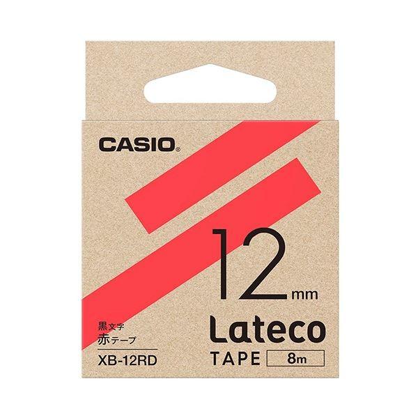 （まとめ）カシオ ラテコ 詰替用テープ12mm×8m 赤/黒文字 XB-12RD 1個〔×10セット〕