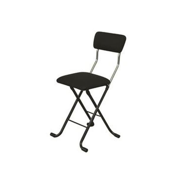 【正規品質保証】 折りたたみ椅子 〔1脚販売 ブラック×ブラック〕 日本製 スチールパイプ 幅400×奥行445×高さ765〔代引不可〕 パイプ椅子