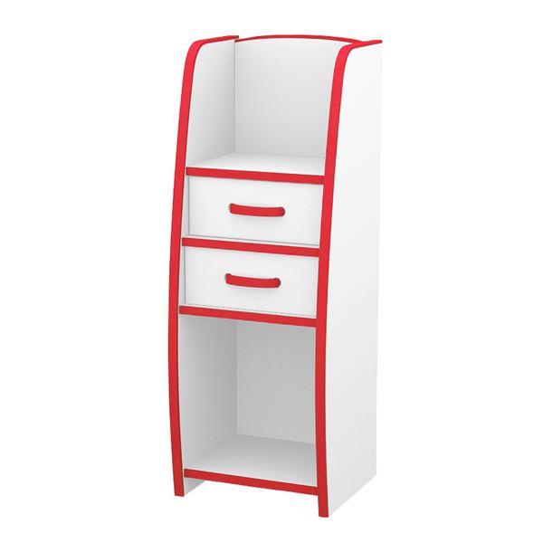 子供用 ランドセルラック/子供部屋収納 〔レッド〕 幅33cm 日本製 引き出し付 高耐久 知育家具 EVAキッズシリーズ 〔完成品〕〔代引不可〕