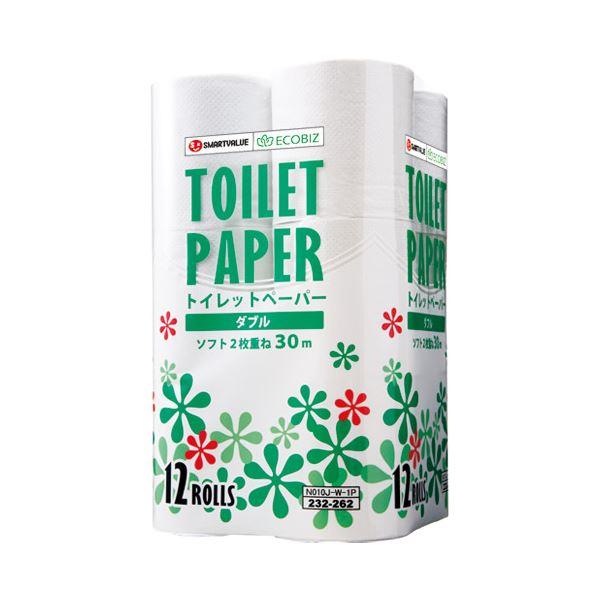 （まとめ）スマートバリュー トイレットペーパーダブル12個 N010J-W-1P〔×10セット〕