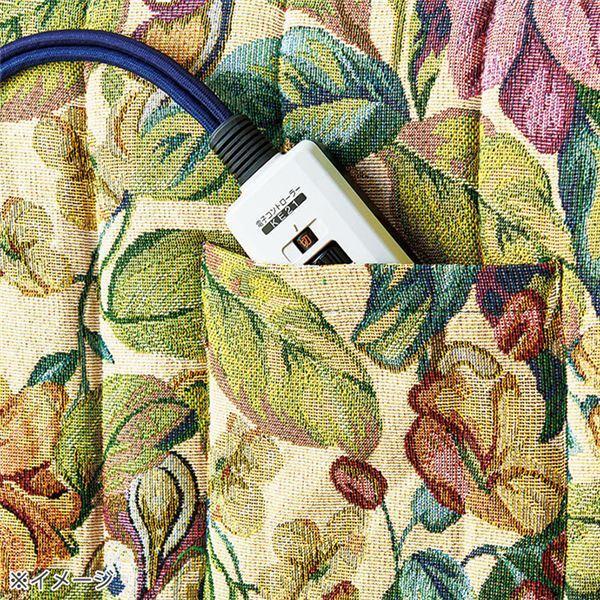 ダイニング こたつ布団 2点セット 〔掛け布団・上掛け 約幅105cm用 オーナメント〕 長方形 洗える ポリエステル ポケット付き ダイニング こたつ布団 2点セット 上掛け 約幅105cm用 長方形 洗える ポリエステル ポケット付き