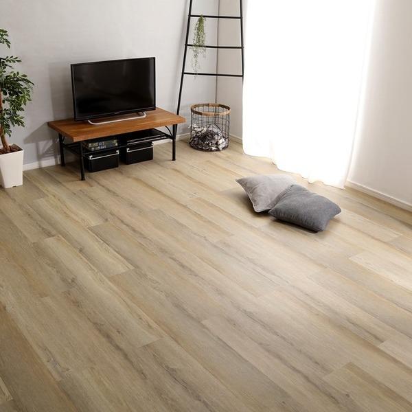 はめこみ式 フロアタイル シャビーオーク 48枚セット PVC貼 PU加工 DIY 模様替え リフォーム Wood Flats ウッドフラッツ〔代引不可〕