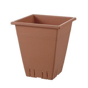 〔24個セット〕 植木鉢/プランター 〔26型 ブラウン〕 幅26cm 通気性 排水性 サイドスリット付 リッチェル ネバール角(9549円)