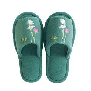 グリーン 花柄 その他トイレ用品 お手洗い 洗える 埼玉まごころ通販センター ボタニカルガーデン トイレスリッパ ボタニカルガーデン 植物モチーフのbotanical 30個セット 綿混 幅23 5cm オカ Ds