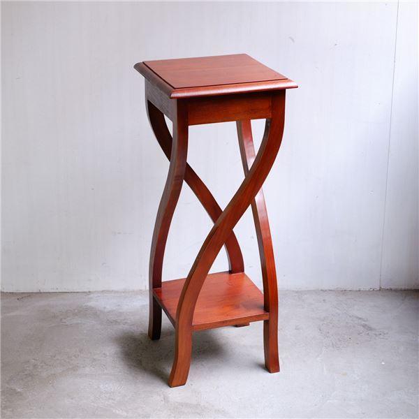 木製 イニュルスタンド/プラントスタンド 〔幅30cm×奥行30cm×高さ75cm〕 マホガニー材 〔完成品〕〔代引不可〕