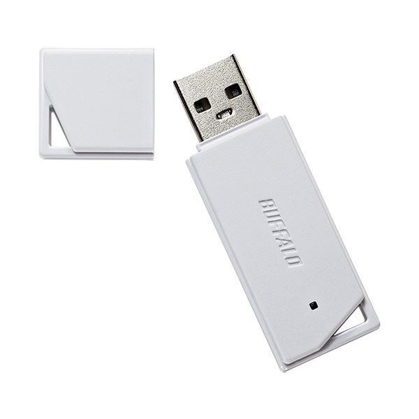 （まとめ）バッファロー USB2.0どっちもUSBメモリー 16GB ホワイト RUF2-KR16GA-WH 1個〔×10セット〕