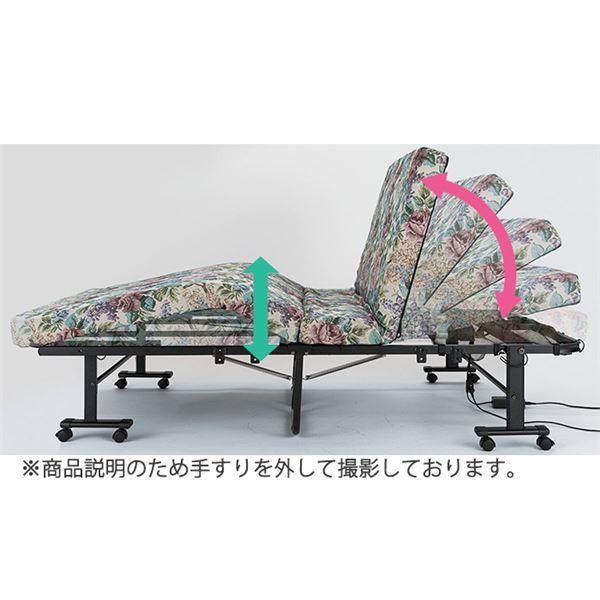 電動ベッド 折りたたみベッド 〔低反発 セミダブル 花柄〕 組立簡単 組立品｜forest-wakaba｜03