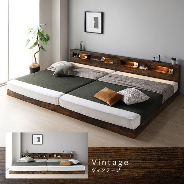 ベッド セミシングル 2層ポケットコイルマットレス付き ホワイト 低床 照明 棚付 宮付 コンセント すのこ ベッド すのこ