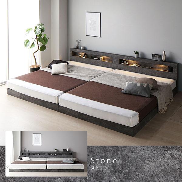 ベッド セミシングル 2層ポケットコイルマットレス付き ホワイト 低床 照明 棚付 宮付 コンセント すのこ ベッド すのこ