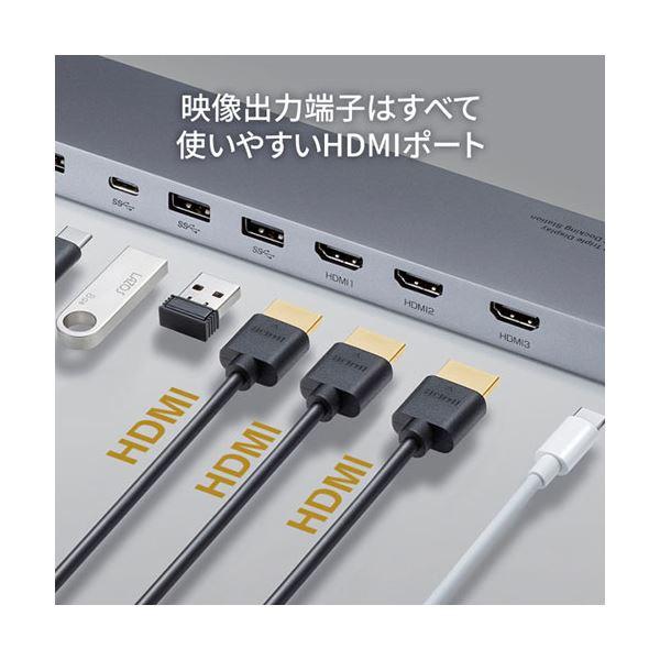 サンワサプライ USB Type-Cドッキングステーション（HDMI×3画面出力対応） USB-CVDK13｜forest-wakaba｜03