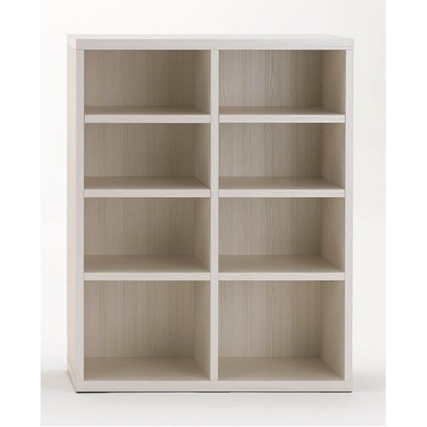 フナモコ リビングシェルフ 〔幅90×高さ113.8cm〕 ホワイトウッド LFS-90〔完成品〕 日本製