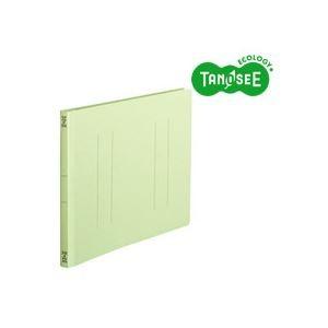 （まとめ）TANOSEE フラットファイル バインダー 2穴 〔スタンダードカラー〕A4ヨコ 150枚収容 緑 10冊入×10パック