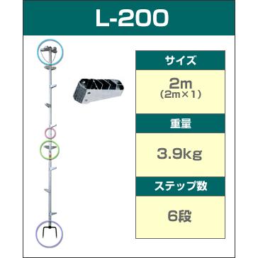 ロッキーラダー2 / L-200 (1本ハシゴ) 林業 枝打ち梯子 巴化成工業
