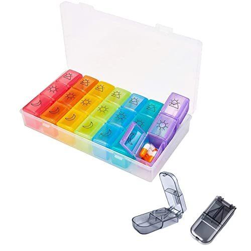 True Jp ピルケース 薬ケース 1週間分 3分割 1日３回 薬箱 飲み忘れ 防止 大容量 おしゃれ 7日用 サプリメントケース 収納 かわいい 残りわずか