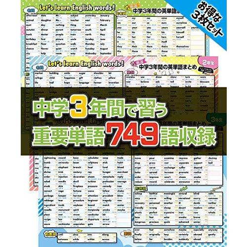 全国総量無料で 中学３年間の英単語まとめ お風呂ポスター 3枚セット 厳選749語収録 高校受験 Toeic サイズ アメコミデザイン 英語 単語帳 防水 Supplystudies Com