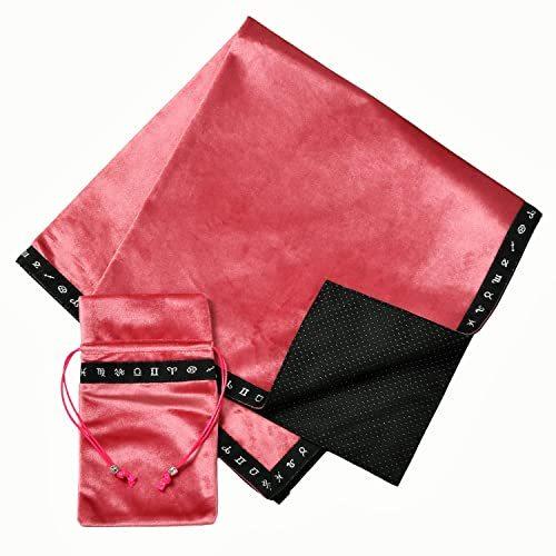 レディースファッション 極細繊維クロス Pithecus タロットクロス 滑り止め付き 星座 大判 ベルベット 65 65cm ピンク Edtnory6vz Shop Pods Co Uk