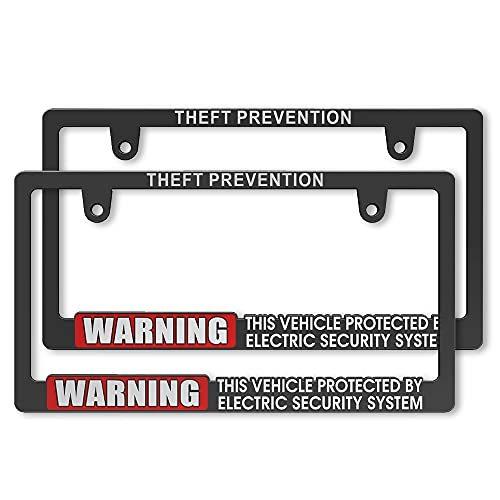 61 Off 新法規 車検対応品 立体文字のライセンスフレーム Warning Security ナンバープレート ナンバーフレーム 車用 2枚セット