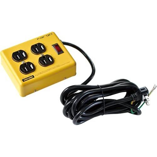 売り切れ必至 スイッチ付 雷ガード 雷サージ 4m 延長コード 電源タップ 鉄製 スチールタップ インテリア おしゃれ Fargo コンセント A イエロー プラグ Oa 電源タップ Leauduvalenciennois Fr